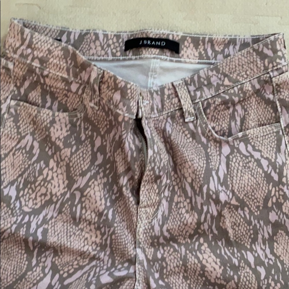 Snake print High waist J brand skinny jean 28 purple pink NWOT - Picture 3 of 4